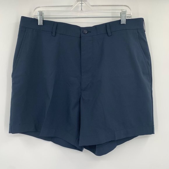 Roundtree & Yorke Navy Blue Work Play Perform Flat Front Men's‎ Shorts Size W36 - Picture 7 of 8